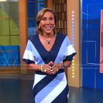 Robin’s blue striped wrap dress on Good Morning America