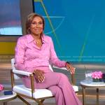 Robin’s pink floral blouse and pants on Good Morning America