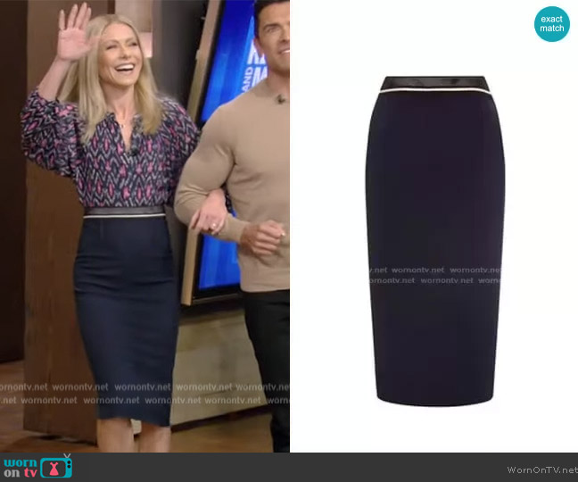 WornOnTV: Kelly’s blue printed blouse on Live with Kelly and Mark ...