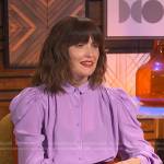 Rose Byrne’s lilac puff sleeve blouse on E! News