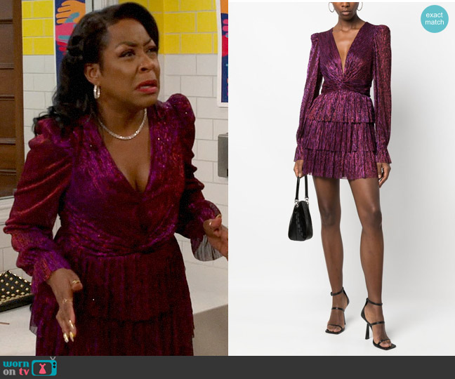 Sabina Musayev Felicie Dress worn by Tina Butler (Tichina Arnold) on The Neighborhood