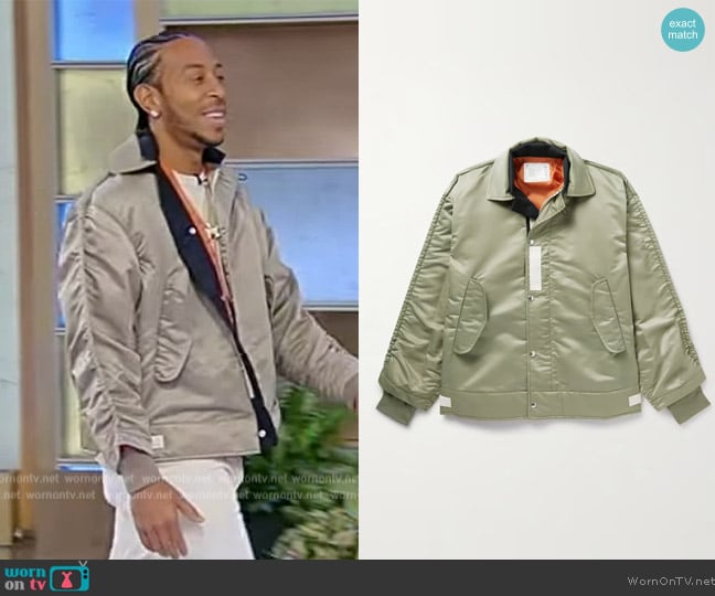 Sacai Nylon Twill Bomber Jacket worn by Ludacris on Tamron Hall Show