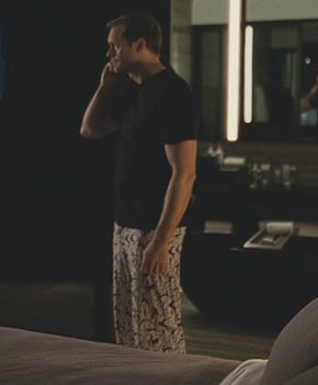 Lukas’s printed pants on Succession