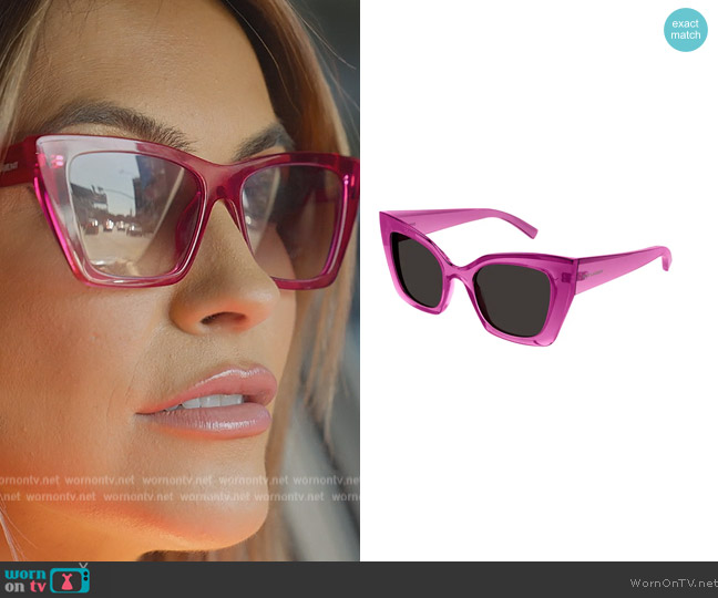 Saint Laurent 51mm Cat Eye Sunglasses worn by Chrishell Stause on Selling Sunset