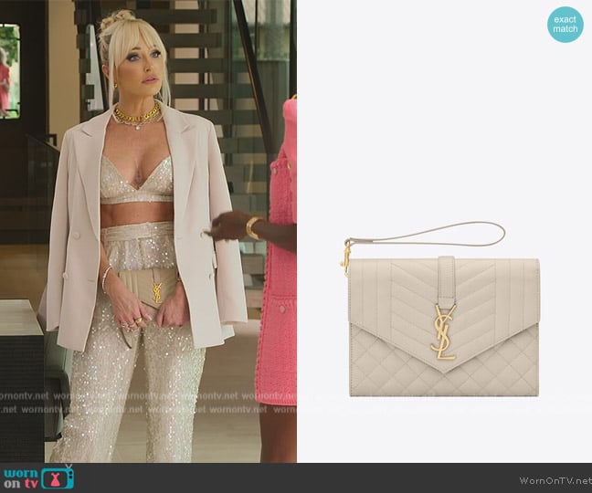 Envelope Flap Bag by Saint Laurent worn by Mary Fitzgerald on Selling Sunset