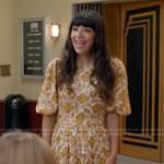 Sam’s yellow floral midi dress on Not Dead Yet