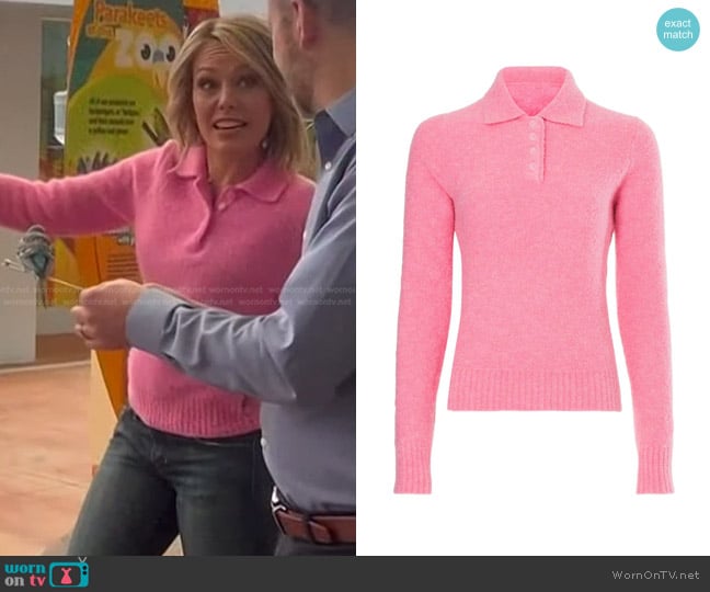 Samsoe Samsoe Jessi Polo in Sachet Pink worn by Dylan Dreyer on Today