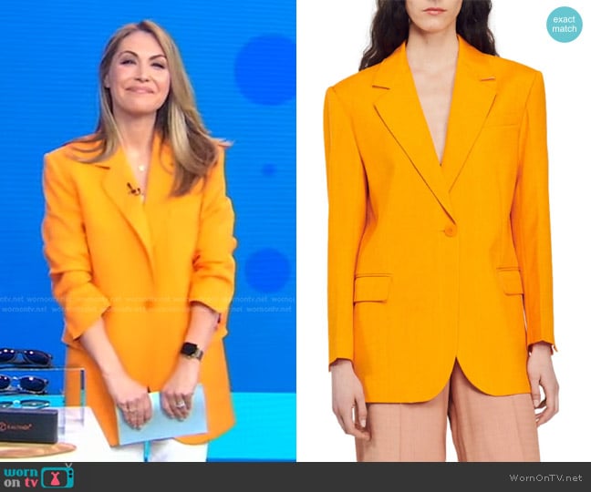 WornOnTV: Lori’s orange oversized blazer on Good Morning America | Lori ...