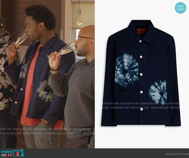 Sandro Tie-dyed twill overshirt worn by Noah Koles (Echo Kellum) on Grand Crew