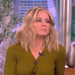 Sara’s green ribbed button down dress on The View