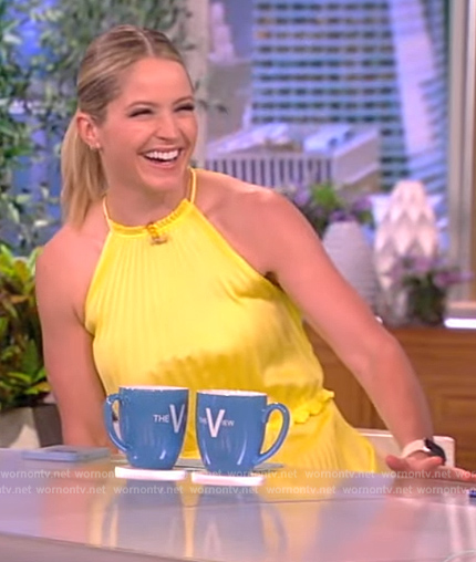 Sara's yellow halter neck dress on The View