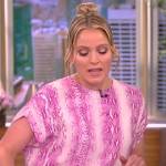 Sara’s  pink snakeskin print top and skirt on The View