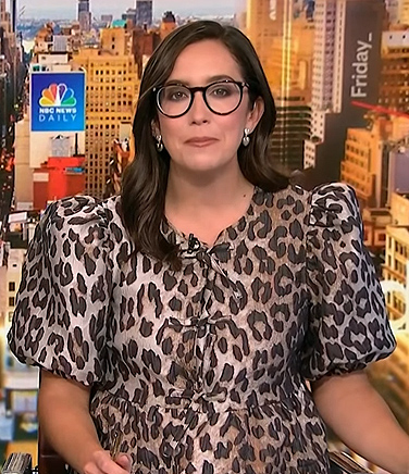 Savannah’s leopard puff sleeve top on NBC News Daily