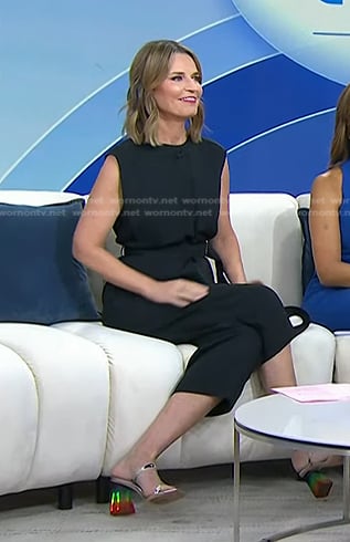 Savannah’s black belted jumpsuit on Today