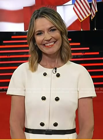 Savannah's white button detail dress on Today