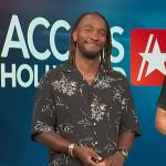 Scott’s black floral shirt on Access Hollywood