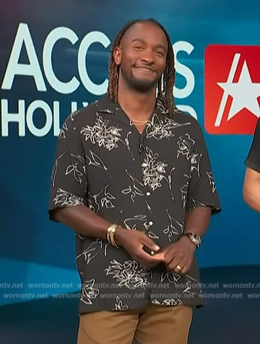 Scott's black floral shirt on Access Hollywood