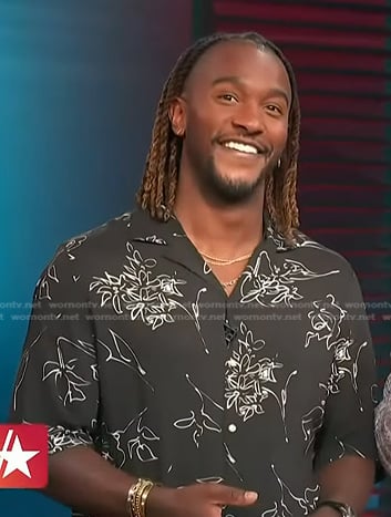 Scott’s black floral shirt on Access Hollywood