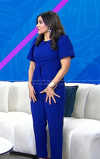 Selena Rezvani’s blue tie waist jumpsuit on Today