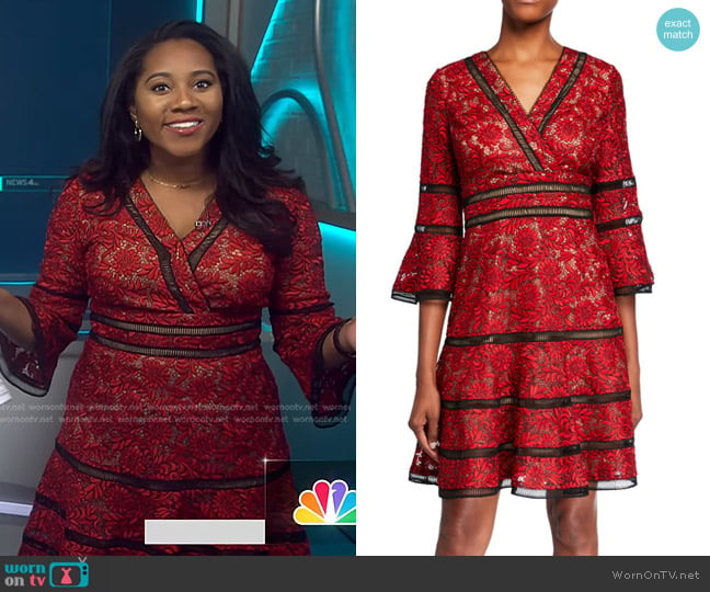 WornOnTV: Kay Angrum’s red embroidered lace dress on NBC News Daily ...