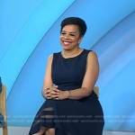 Sharon Epperson’s navy mesh stripe dress on Today