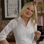 Sharon’s white leather corset top on The Young and the Restless