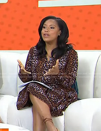 Sheinelle’s brown leopard dress on Today