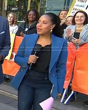 Sheinelle’s blue denim blazer on Today