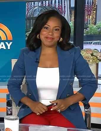 Sheinelle’s blue denim blazer on Today