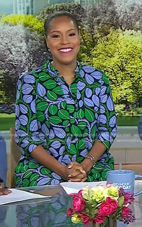 Sheinelle's leaf print dress on Today