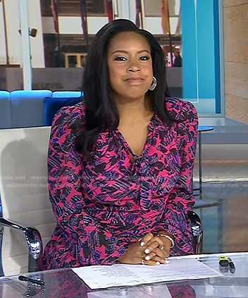 Sheinelle's pink printed dress on Today