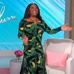 Sherri’s banana leaf print dress on Sherri