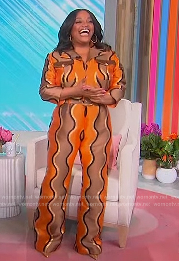 Sherri's orange belted shirtdress on Sherri