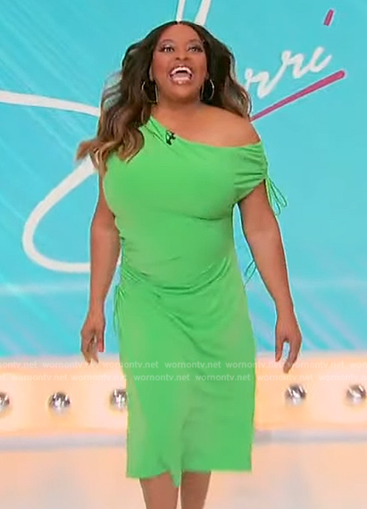 Sherri's green ruched dress on Sherri