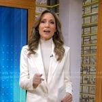 Rhiannon's white satin blazer on Good Morning America