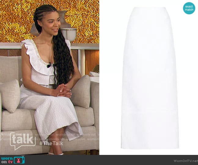 Shushu/Tong Textured Maxi Skirt worn by India Amarteifio on The Talk