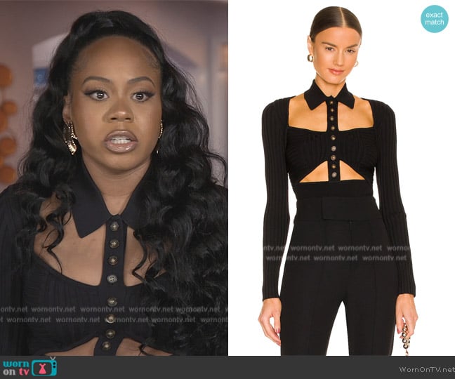 Significant Other Delta Knit Top worn by Shari on The Real Housewives of Atlanta