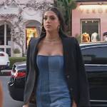 Sistine’s denim mini dress on The Family Stallone