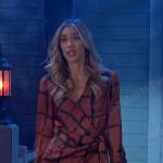 Sloan’s orange printed wrap dress on Days of our Lives