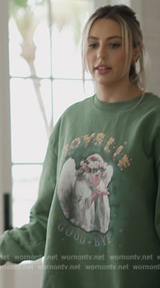 Sophia’s green Boys Lie sweatshirt on The Family Stallone