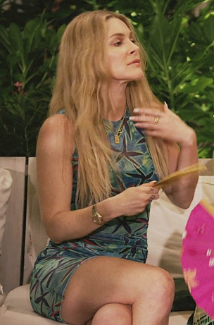 Leah's blue starfish print mesh dress on The Real Housewives Ultimate Girls Trip