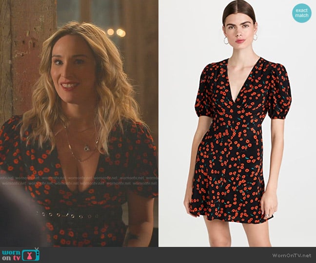 Staud Mini Milla Dress in Poppy Field worn by Davia (Emma Hunton) on Good Trouble