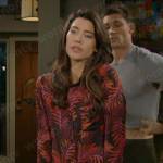 Steffy’s palm leaf print pajamas on The Bold and the Beautiful