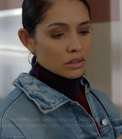 Stella’s fleece-lined denim jacket on Chicago Fire