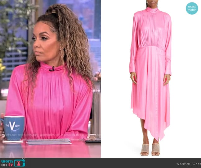 WornOnTV: Sunny’s pink mock neck metallic dress on The View | Sunny ...