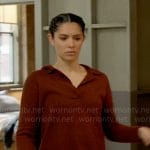 Stella’s brown polo sweater on Chicago Fire