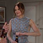 Stephanie’s blue floral jumpsuit  on Days of our Lives