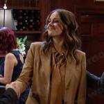 Stephanie’s camel blazer on Days of our Lives