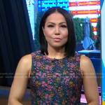 Stephanie’s green floral sleeveless dress on Good Morning America