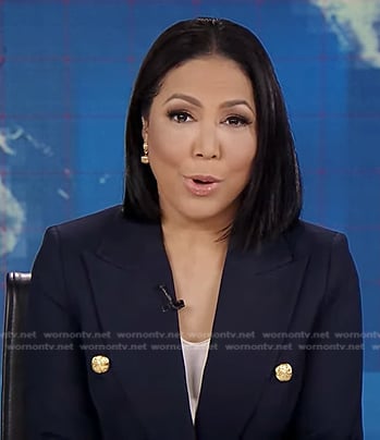 WornOnTV: Stephanie’s navy double breasted blazer on Good Morning ...